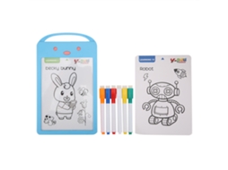 2026 tábua de Desenho Fluorescente 8.5 Polegadas Infantil com 6 Pinceis e Luzes Suaves Azul