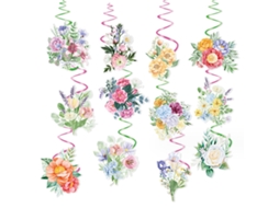 12 Conjuntos de Decoração de Teto com Flores em Aquarela para Chá de Bebê NEVEANCE