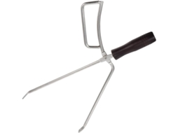 Pinça De Aço 1 Peça Com Ferramenta Prática Para Churrasco Ao Ar Livre, Acessório De Pinça Em Madeira Faia