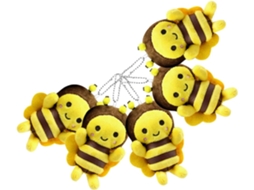 Conjunto De 6 Chaveiros Abelha Pelúcia, Adoráveis Para Mochilas,