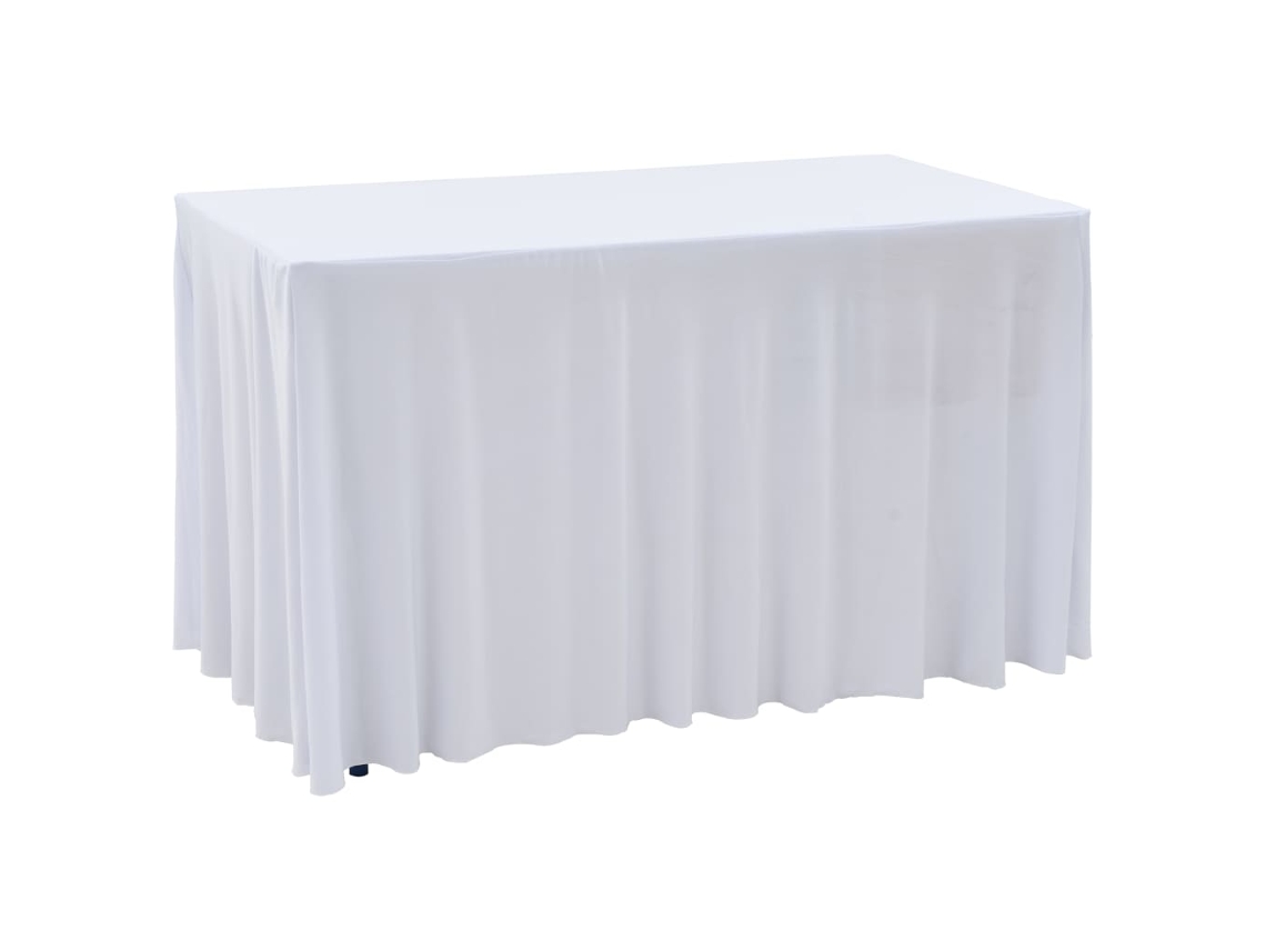 Vidaxl Capa Extensível Para Mesa C/ Camilha 2 Pcs 183x76x74 Cm Branco