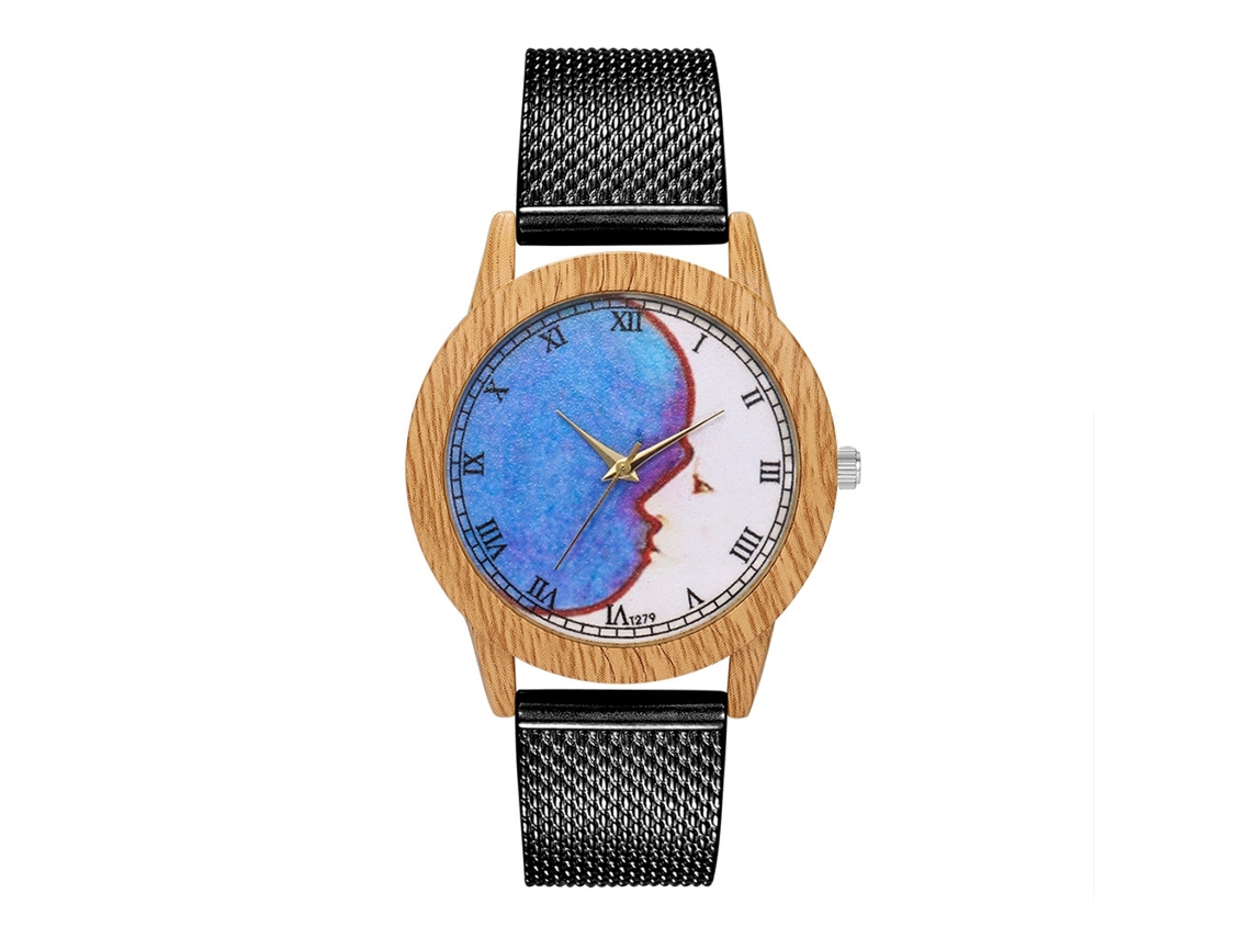Reloj De Pulsera De Cuarzo Zhoulianfa Con Diseño De Madera Para Hombres Y Mujeres Negro