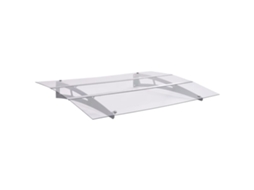 Vidaxl Toldo Para Porta 150x90 Cm Pet Prateado E Transparente
