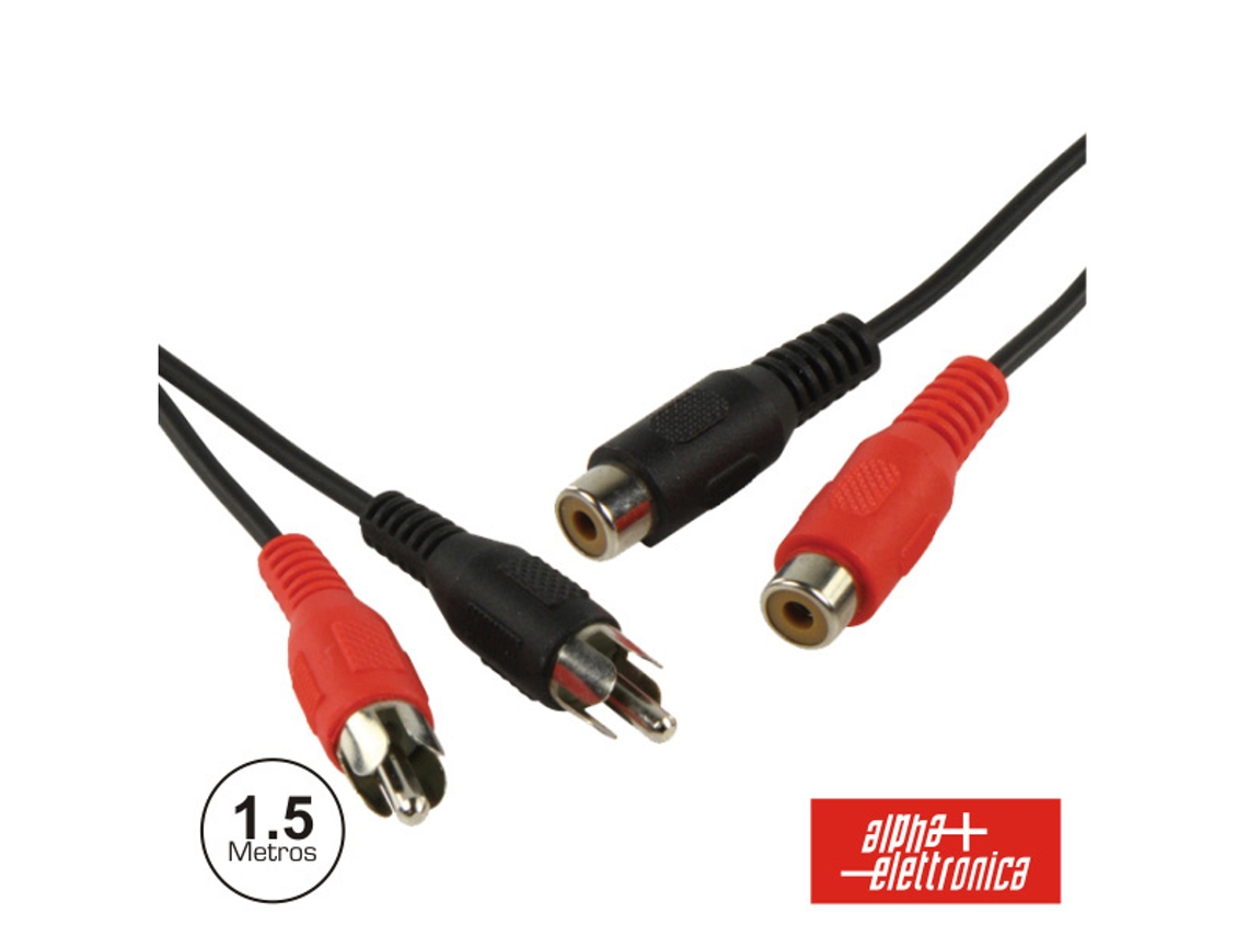 Cabo 2-rca Macho / 2-rca Fêmea 1.5m