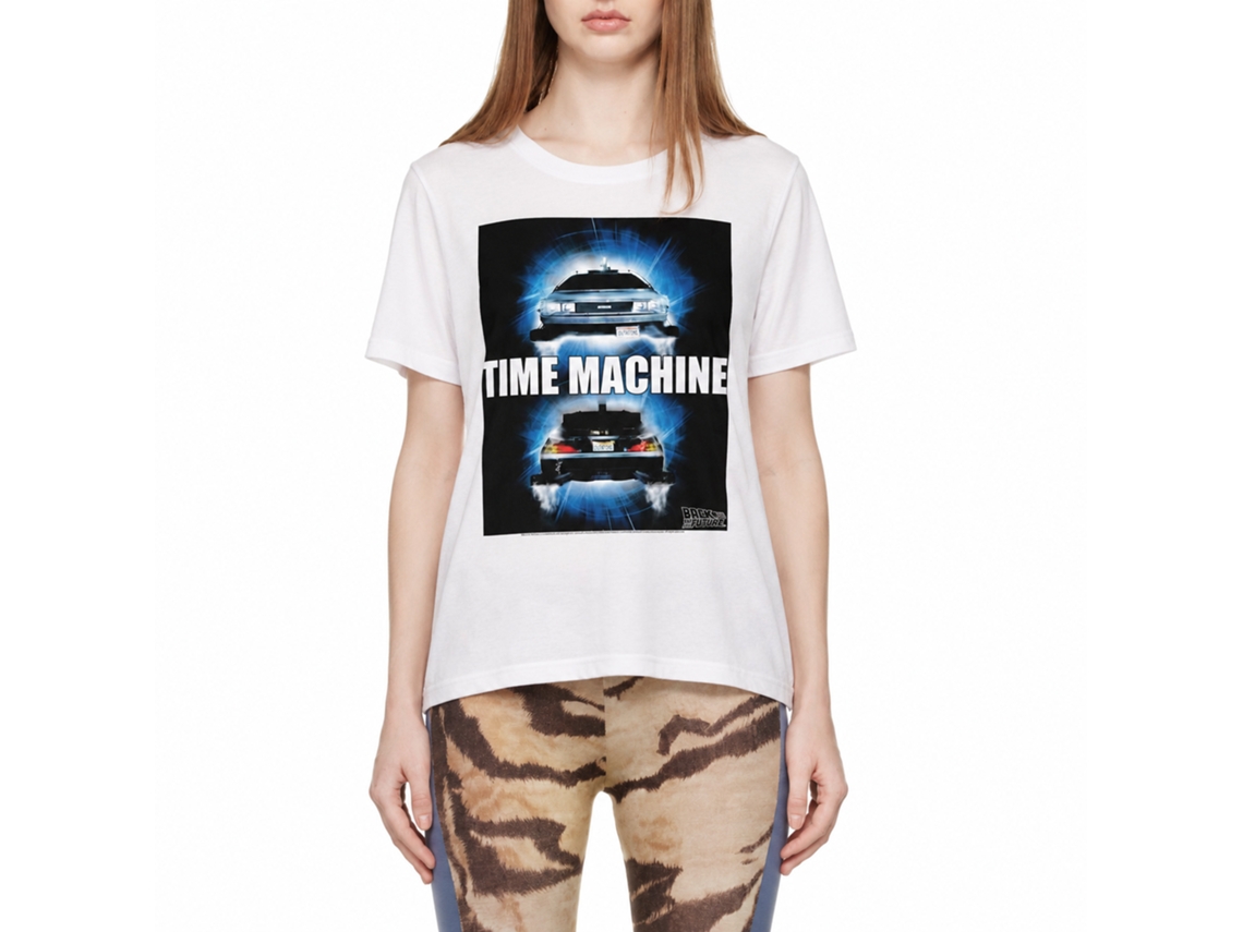 Rockinstone Back To The Future Movie Time Travel White Adult T-shirt Size:l