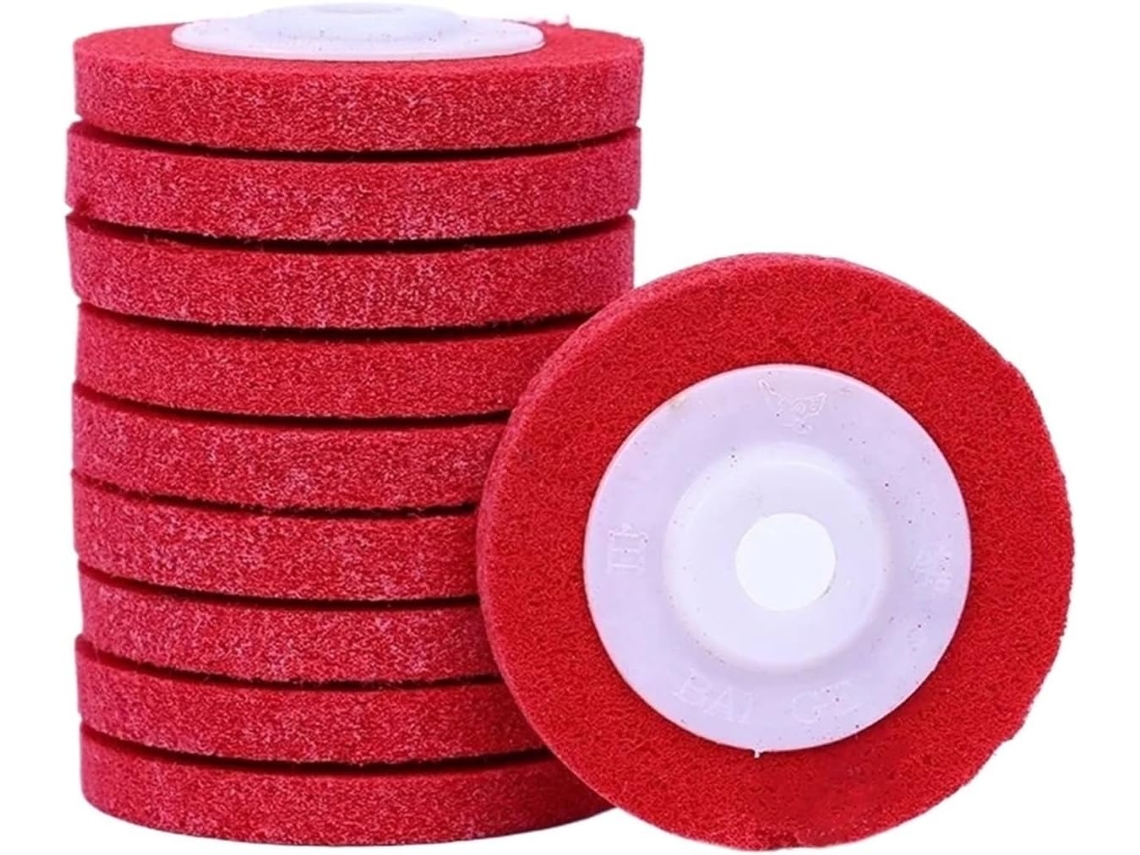 Conjunto De 10 Discos Abrasivos 100 Mm Em Não Tecido, Roda Polimento