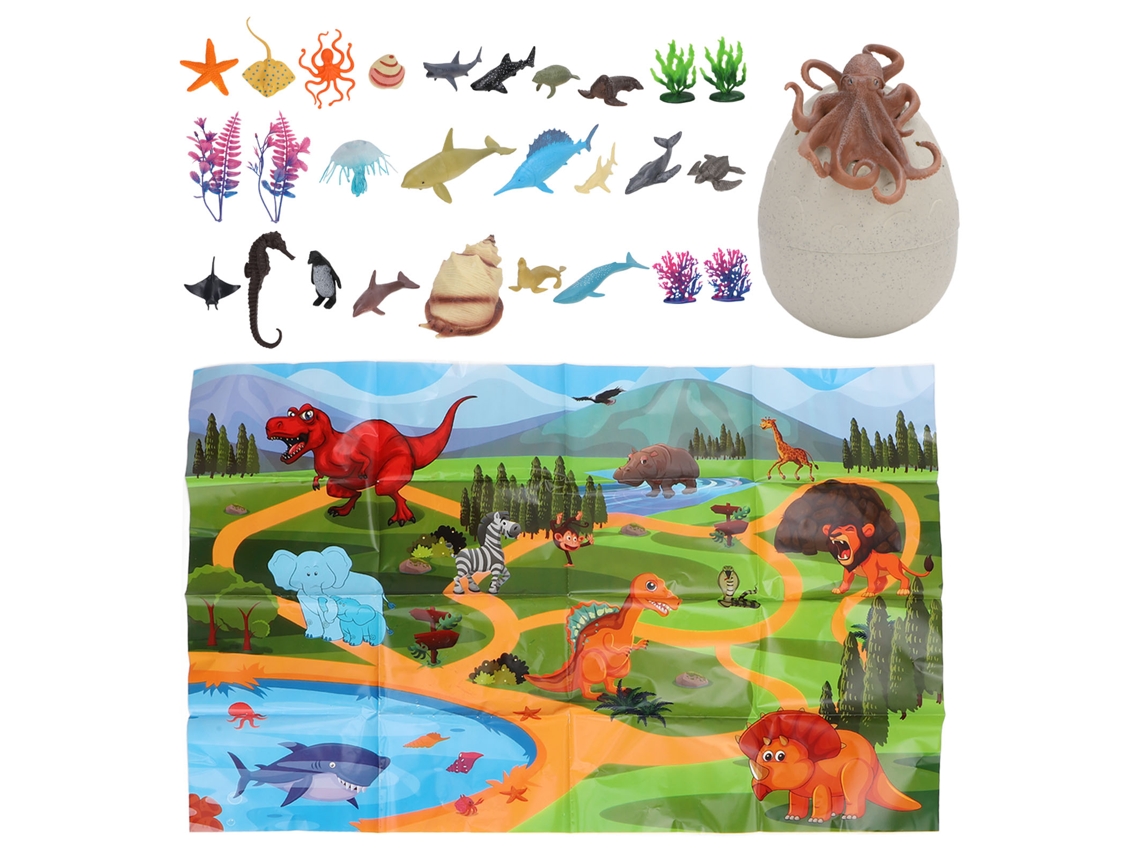 Mali 27pcs Brinquedos de Animais Marinhos Modelos Educativos de Preschool com Ovo para Crianças