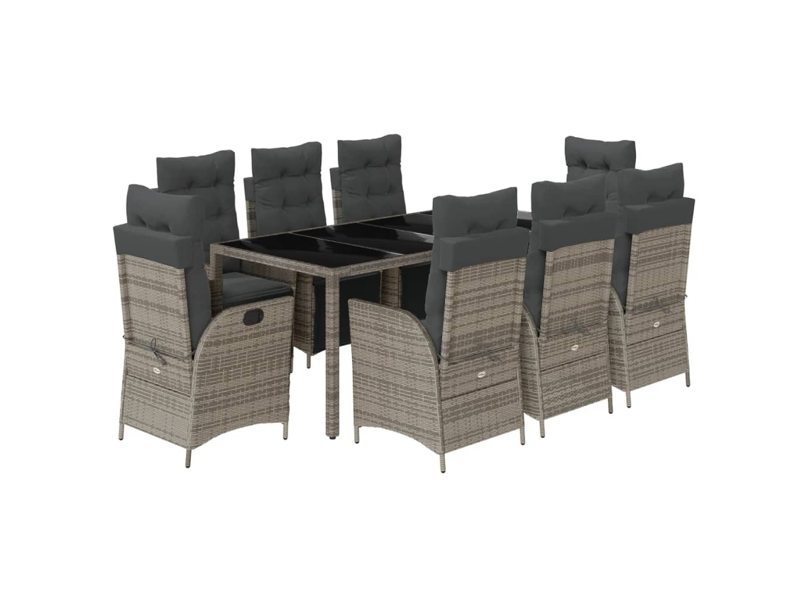 Garden Dining Set, Garden Dining Sets Vidaxl Cinzeto Rattan / Vime (190 Cm Table Length)