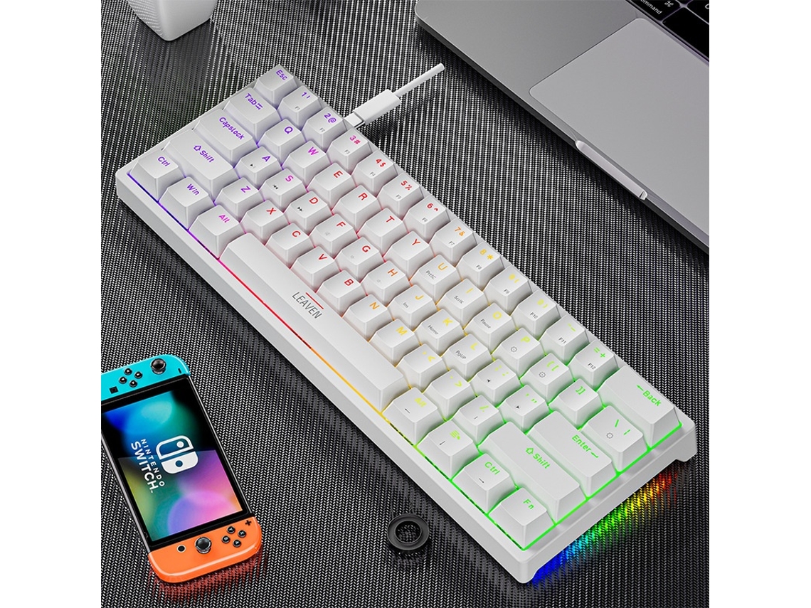 Lurelia Keycaps Pbt, K620, 61 Peças, Usb-c, Com Fio, Rgb, Layout Inglês Para Teclado Mecânico