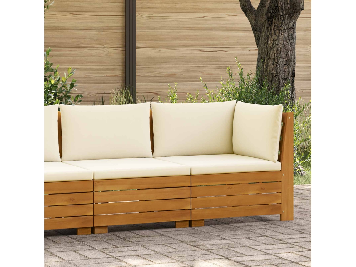 Vidaxl Conjunto De Lounge De Jardim Com Almofada 2 Peça Castanho
