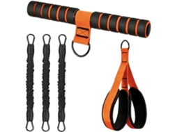 Faixa Elástica De Resistência Com Pedal E Alça Para Exercícios Abdominais, 3 Tubos | Ergonômica Em Casa