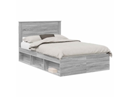 Estrutura da Cama com Cabeceira Cinza Sonoma 120x200 cm MAISON EXCLUSIVE