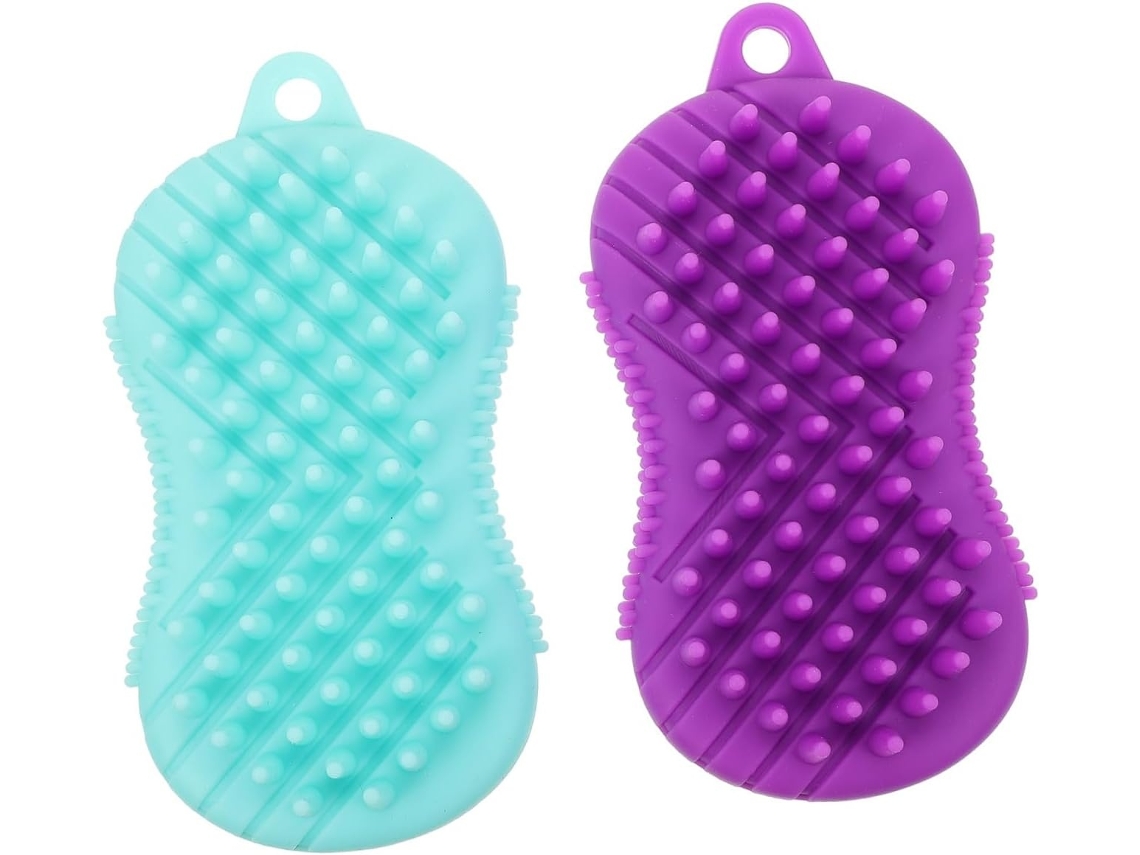 Lurelia Conjunto De 2 Escovas De Banho Para Bebé, Silicone Macio, Pega Ergonómica E Massagem Suave, Uso Diário