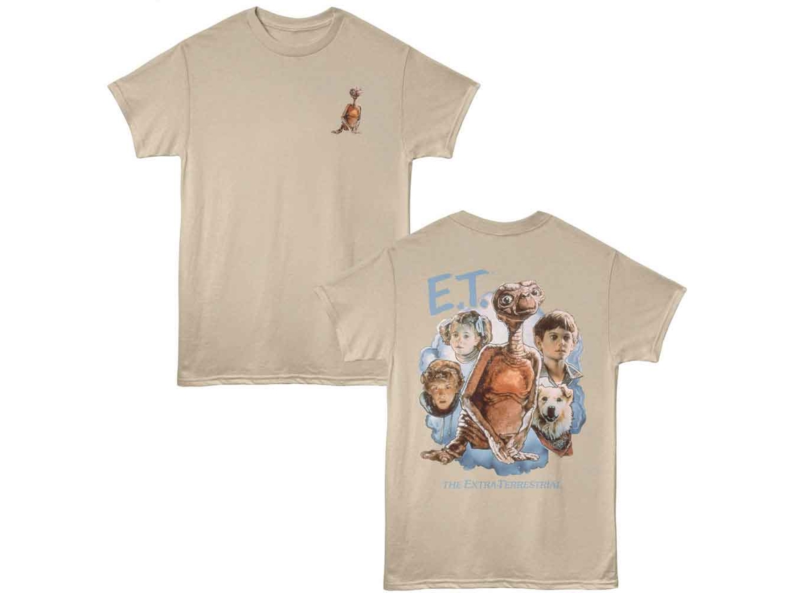 Unisex Adult T-shirt Rockinstone E.t. Character Cloud Front Back Print Sandsizexxl