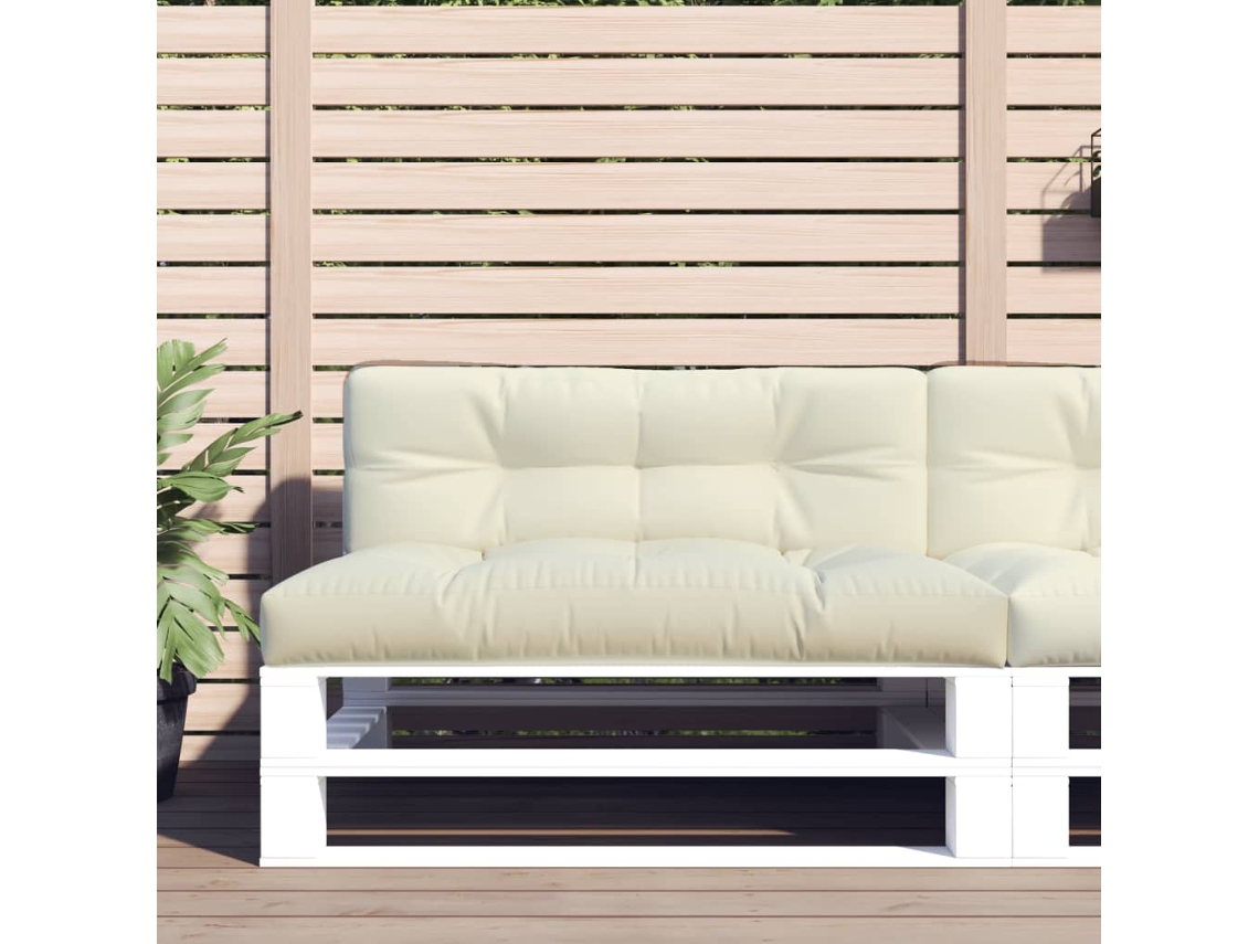 Vidaxl Almofadão Para Sofá De Paletes 120x40x12 Cm Tecido Creme