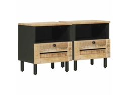 Maison Exclusive - Mesa-de-cabeceira 2 Unid. Natural 40 X 33 X 46 Cm