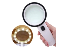 Lupa De Aumento Óptica De Camada Dupla 10x Com Luz Led Lente 90mm Para Joias
