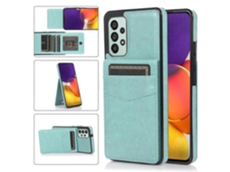 Capa Protetora De Pc Tpu Com Suporte E Compartimentos Para Cartões Para Samsung Galaxy A73 5g Em Cor Sólida