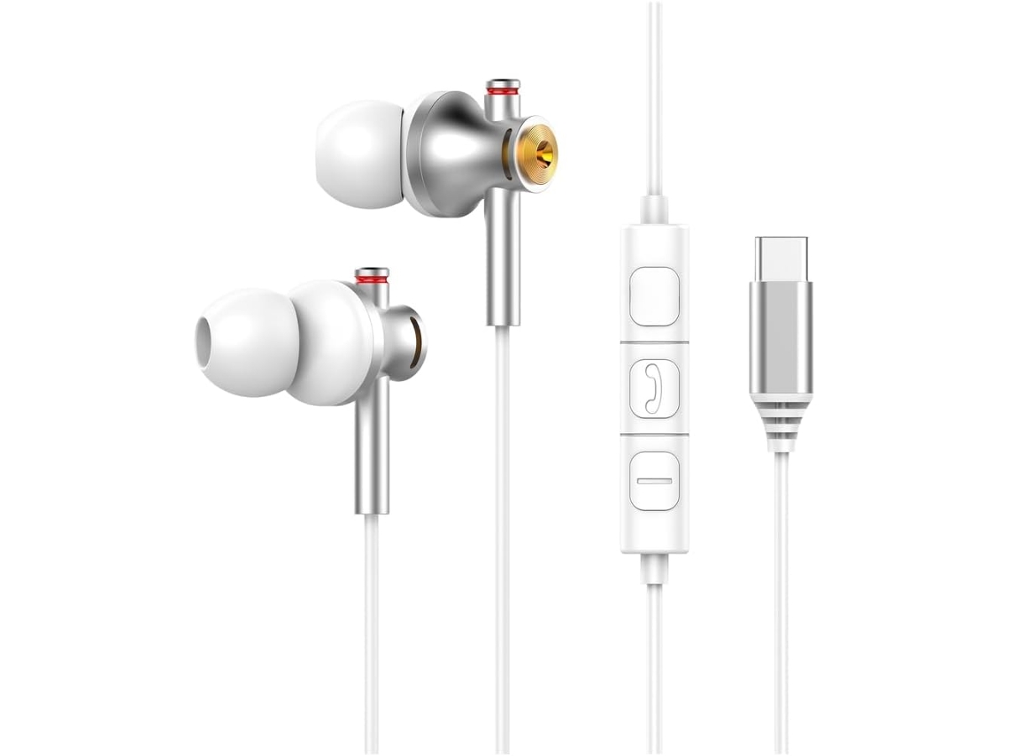 Fones De Ouvido Gamer Usb C Com Microfone, Graves Nítidos, Cancelamento De Ruído, Monitoramento Intra Auricular Para