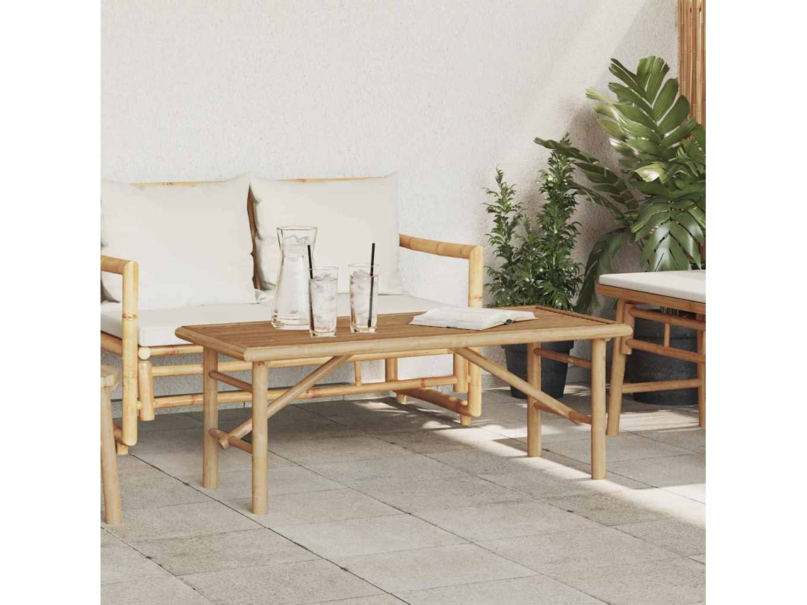 Vidaxl Mesa De Centro Castanho 110 X 50 X 43 Cm Bambu