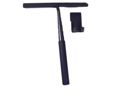 Rodo De Chuveiro Extensível, Cabo Telescópico De 97 Cm, Alumínio/silicone, Preto, Com Suporte, Para Chuveiro, Janela, Espelho, Azulejo E Carro