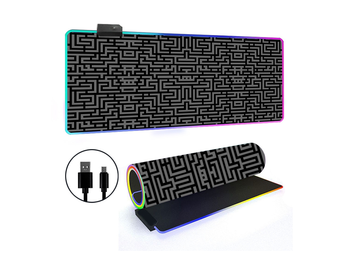 Mouse Pad Tapete De Mesa Com Retroiluminação Rgb Simple Lines Aquaforge (estilo 30, 3007004 Mm)