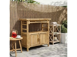 Vidaxl Aparador Com Prateleira Com Porta Natural 80 X 35 X 75 Cm Bambu