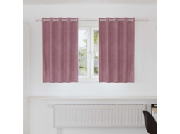 Vidaxl Cortinas Opacas 2 Unid. Rosa Escuro 140 X 140 Cm Veludo