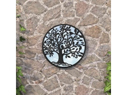 Vidaxl Espelho De Jardim P/ Uso Exterior Ferro 40x2,5 Cm Preto