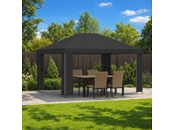 Vidaxl Gazebo 4 × 3 M Antracite Poliéster E Aço 190 Gsm