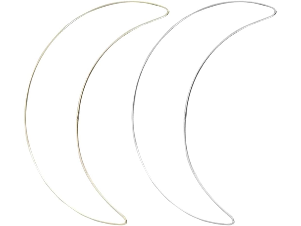 Conjunto De 2 Anéis Apanhadores De Sonhos Em Metal Resistente Em Formato De Lua