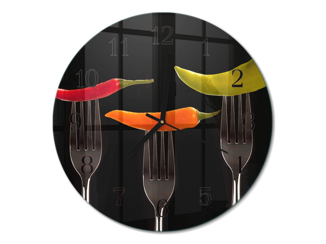 Relógio De Parede De Vidro Garfo Espelharte (30 Cm)