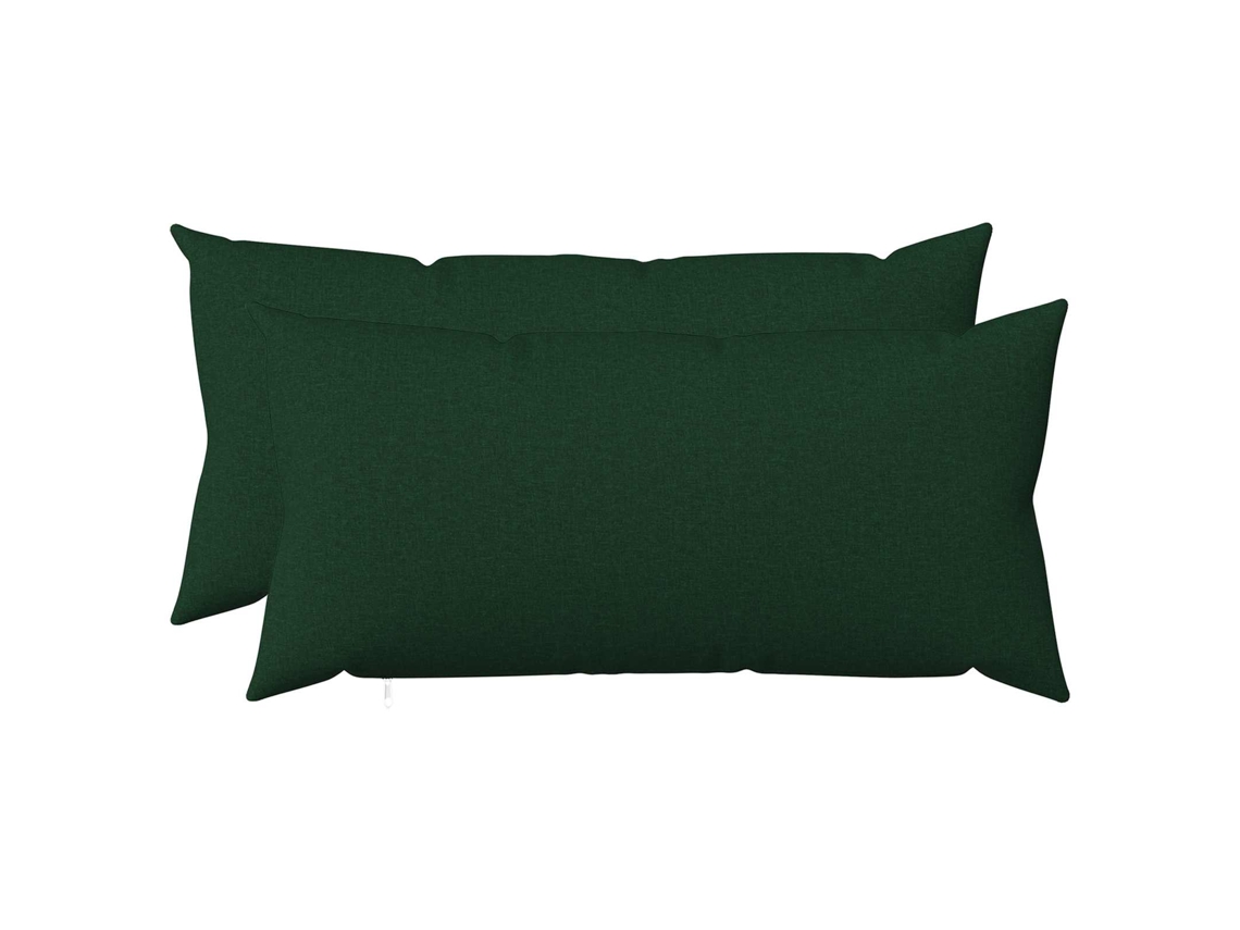 Vidaxl Almofada Com Travesseiro Heerlen 2 Unid. Verde-escuro Tecido