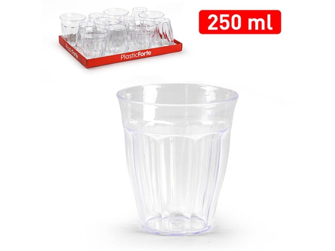 Vaso agua 250 ml transparente
