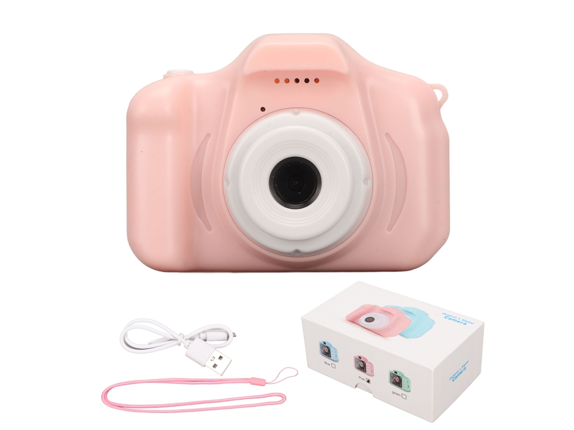 Câmera Digital Infantil Rosa 8mp Tela Ips 2.0 Polegadas Moldura Animada Portátil