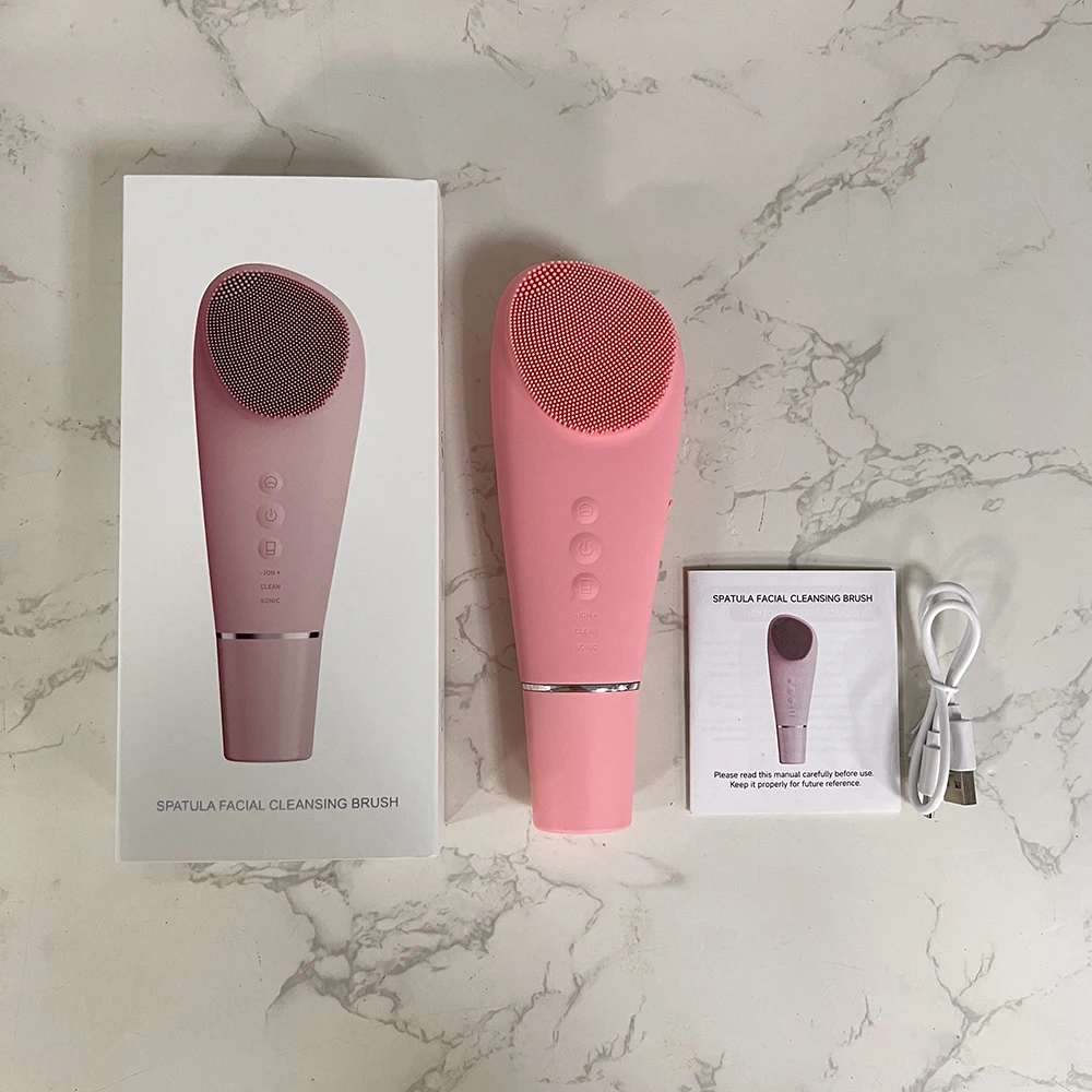 Escova De Limpeza Facial Portátil (rosa Escuro) Para Massagem E Limpeza Profunda Dos Poros.