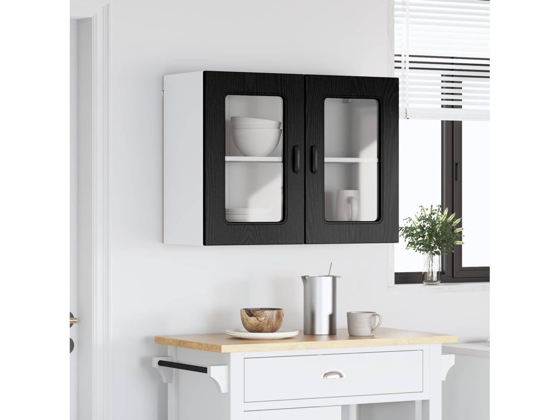 Vidaxl Painel De Lava-louça Kalmar Carvalho Preto 80 X 31 X 60 Cm
