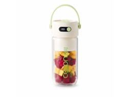 Liquidificadora Portátil Recarregável 600 Ml Verde, Copo De Vidro Borossilicato Duplo, 26 Lâminas Em Aço Inoxidável 316