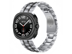Bracelete Para Samsung Galaxy Watch 8 / Watch 8 Classic - Aço Inoxidável Cinco Contas - Prata E Preta
