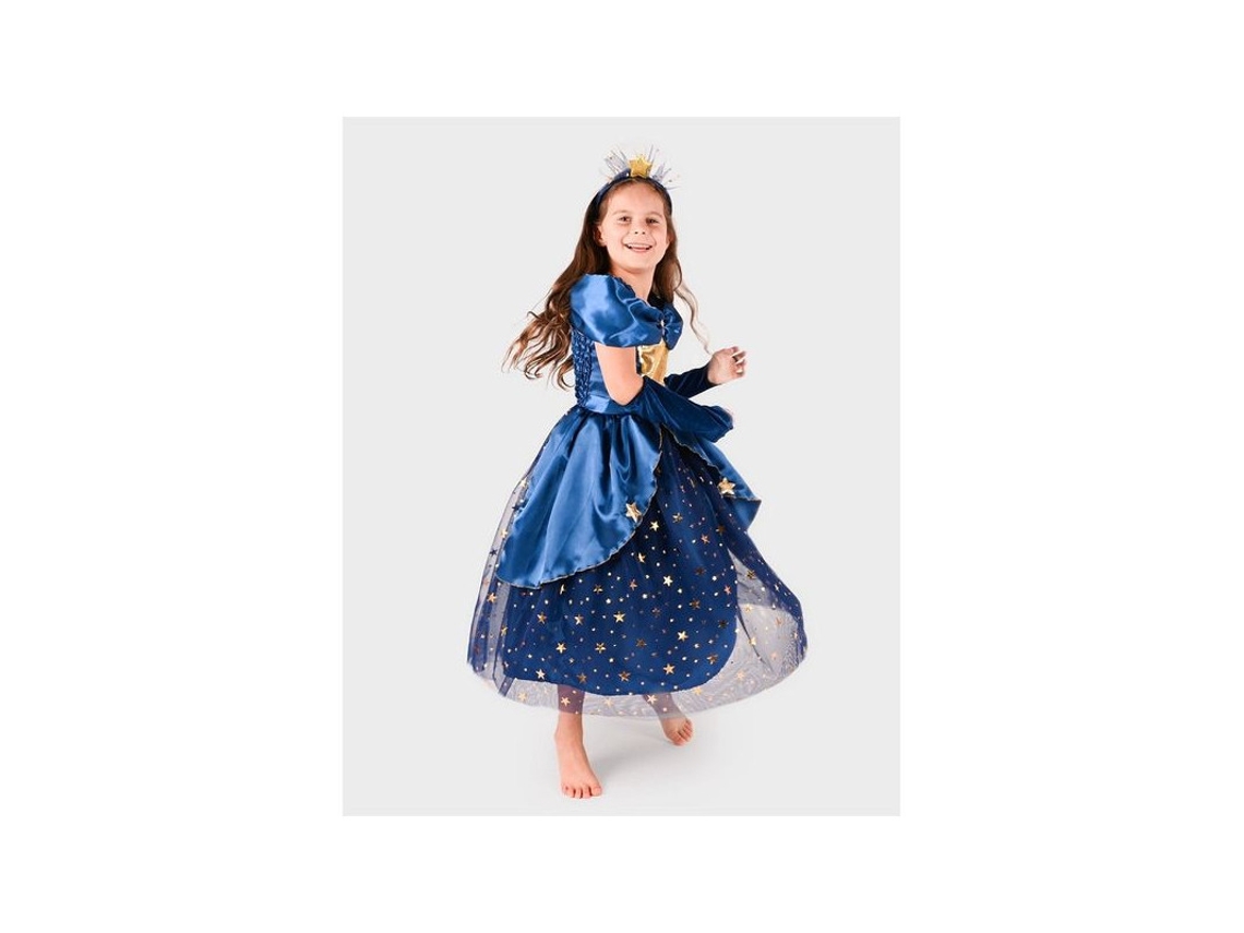Vestido De Princesa Goda Fen Com Estrelas, Fantasia Para Crianças De 4 A 6 Anos. Den Goda Fen