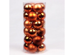 Conjunto de 24 peças 4cm enfeites de árvore de natal enfeites de árvore de natal decoração de casa interior jardim ao ar livre - cobre FULOZO