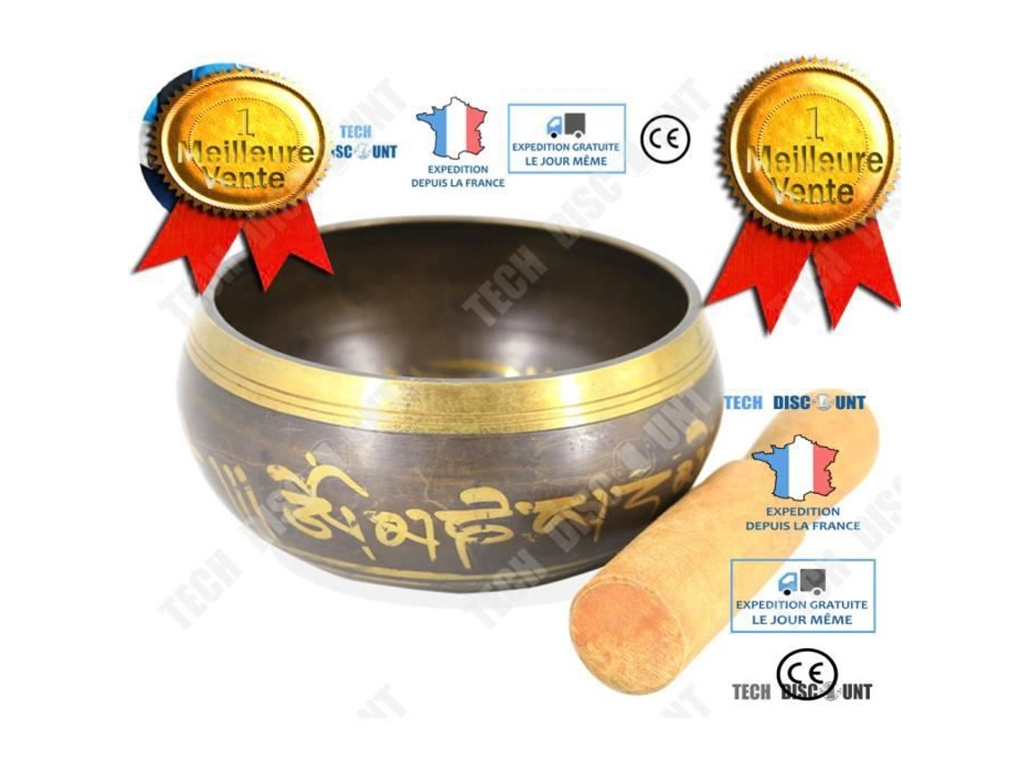 Tigela De Canto Tibetana Td® Artesanal Decoração Asiática Interior Exterior Sólido Leve