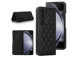 Capa De Couro Com Formato De Losango Para Samsung Galaxy Z Fold7 5g