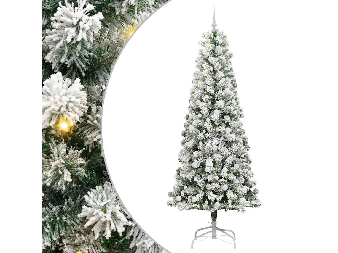 Árvore De Natal Artifical Com Luzes Vidaxl Verde Pvc (240 Cm)