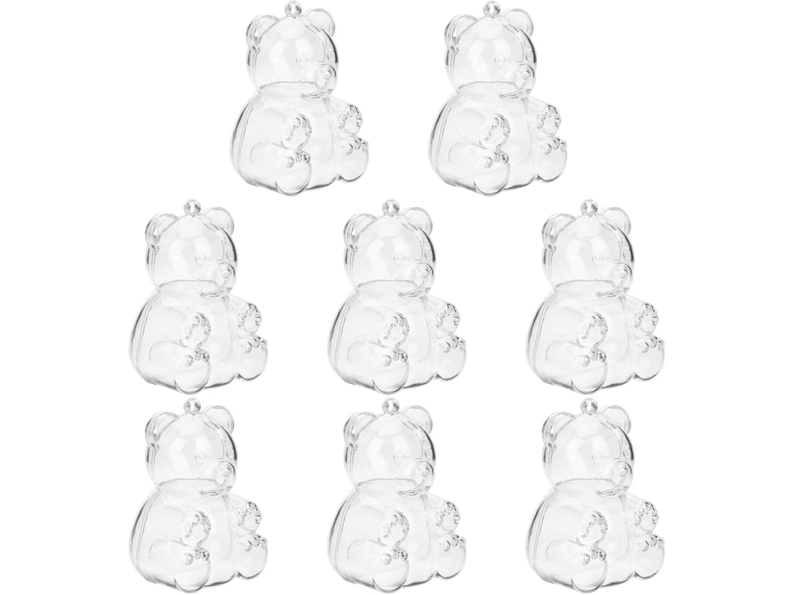 Caixas De Doces Pequenas E Transparentes Em Formato Urso Da Imikeya, 7cm, Pacote Com 8 Unidades, Ideais Para