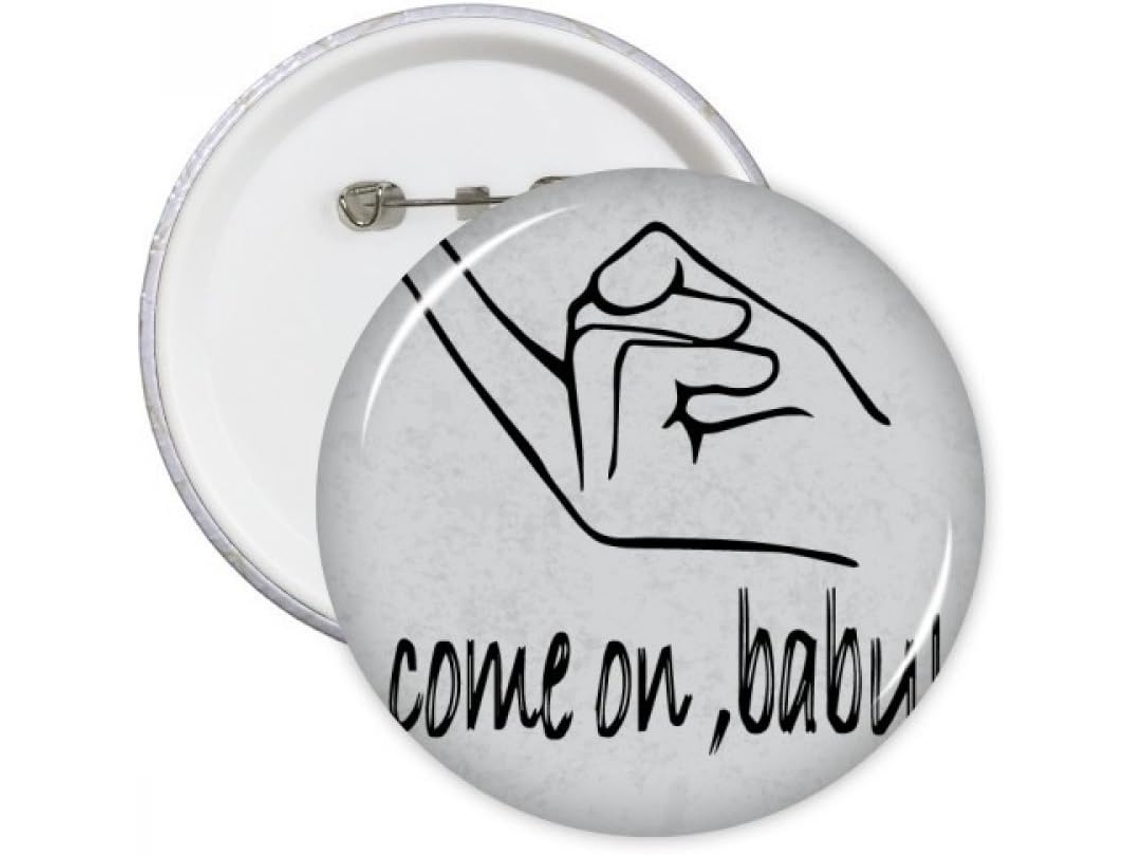 Diythinker The Gift Seduce Black Gesture Pins Redondos Personalizados, Botões, Broches, Decoração de Roupas, M