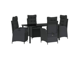 Maison Exclusive - Conjunto De Jantar Para Jardim Com Almofada 5 Pcs Preto Vime Pe