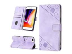 Capa De Couro Com Relevo Para Iphone 7 Plus / 8 Plus / 6 Plus