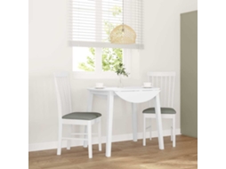 Vidaxl Cadeiras De Jantar Com Almofadões 2 Pcs Madeira Maciça Branco