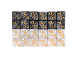 Mali 24 Dados Acrílicos com Números Transparentes para Jogar Cartas - Marcadores para Cartas (D6)